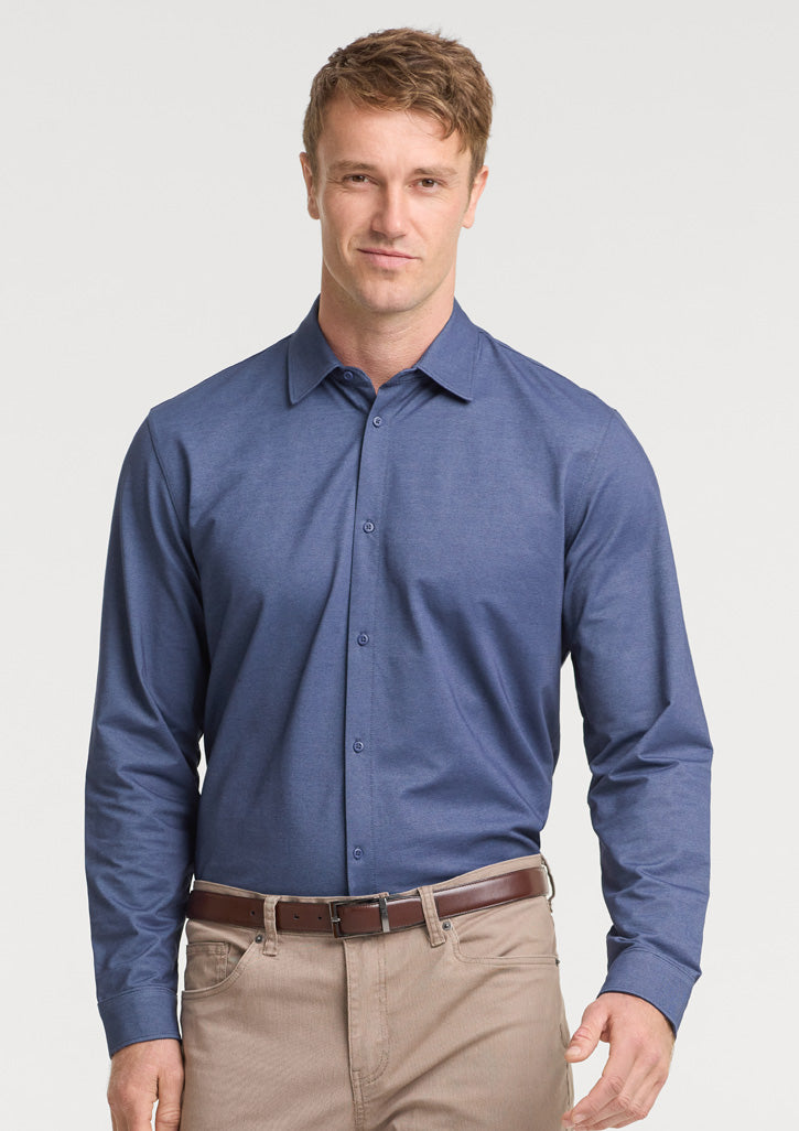 Biz Collection Mens Venture Long Sleeve Shirt - Denim Blue