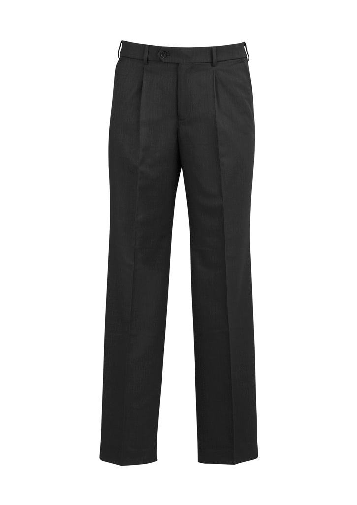 Biz Collection Mens Classic Pleat Pant - Charcoal Marle
