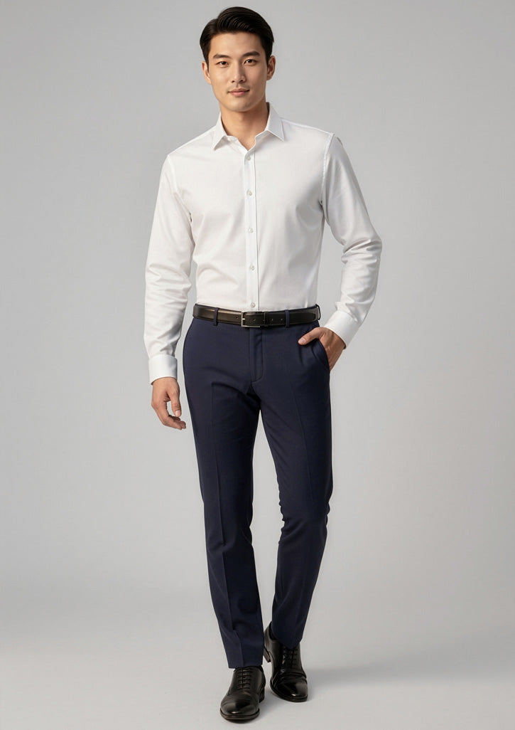 Biz Collection Mens Classic Slim Pant - Navy