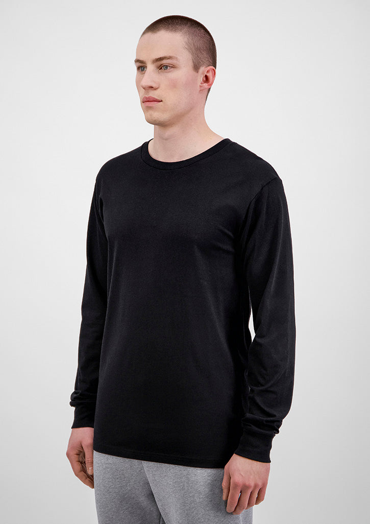 Good Mates Mens Basis Long Sleeve Tee - Black