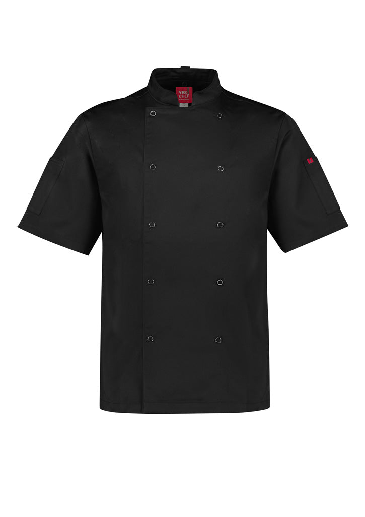 Biz Collection Mens Zest Short Sleeve Chef Jacket - White