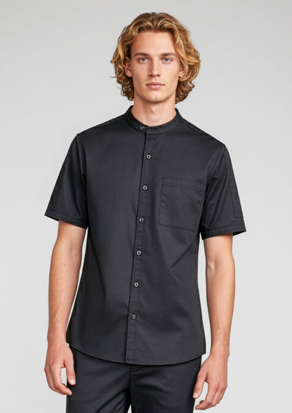 Biz Collection Mens Salsa Short Sleeve Chef Shirt - Black