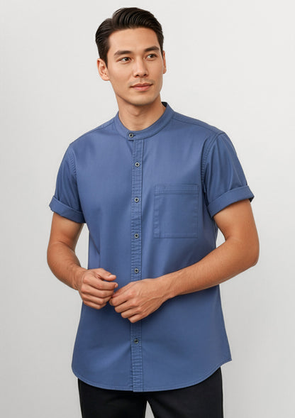 Biz Collection Mens Salsa Short Sleeve Chef Shirt - Grey Smoke