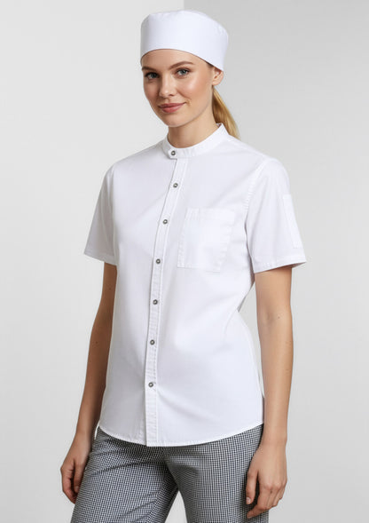 Biz Collection Mens Salsa Short Sleeve Chef Shirt - White