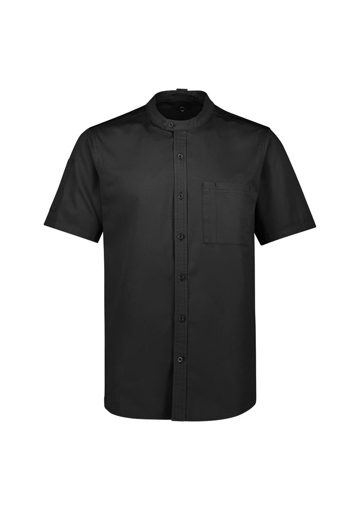 Biz Collection Mens Salsa Short Sleeve Chef Shirt - Black