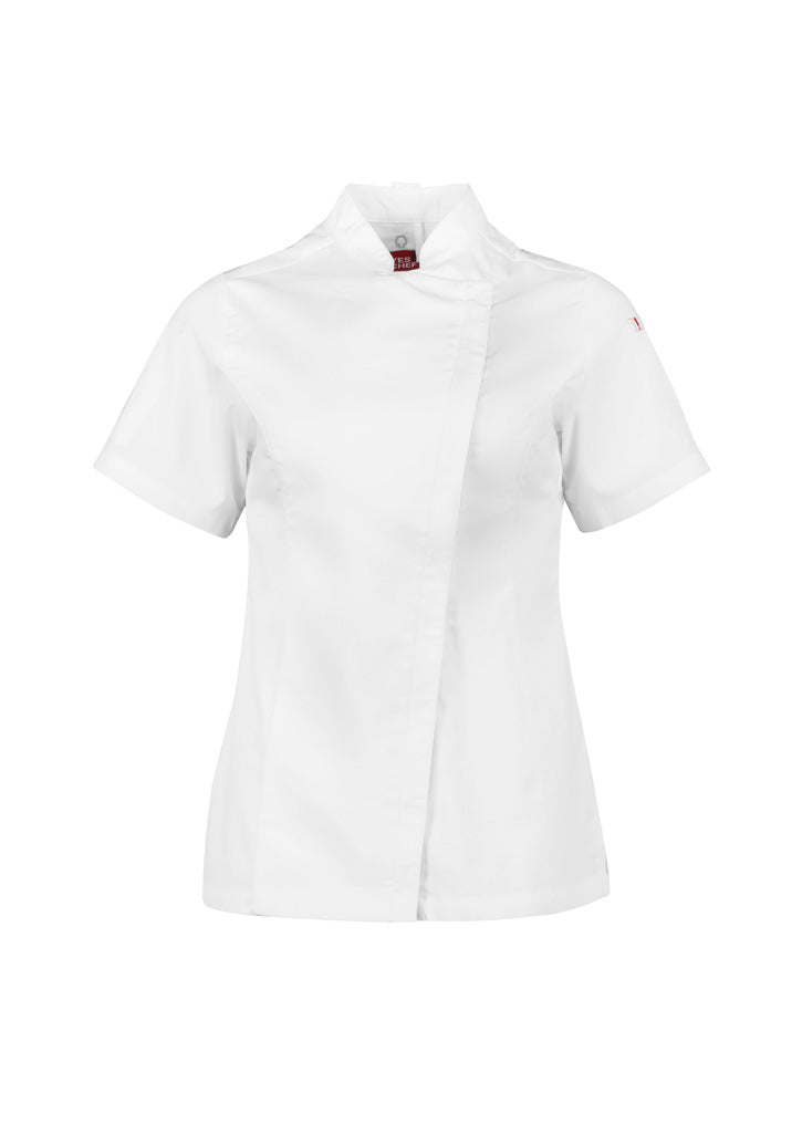 Biz Collection Womens Alfresco Short Sleeve Chef Jacket - White