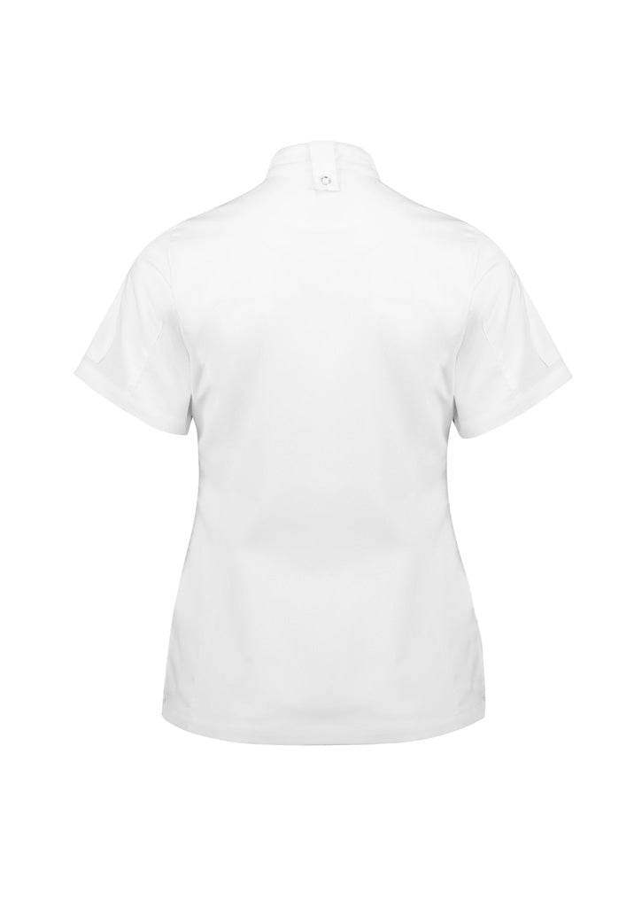 Biz Collection Womens Alfresco Short Sleeve Chef Jacket - White