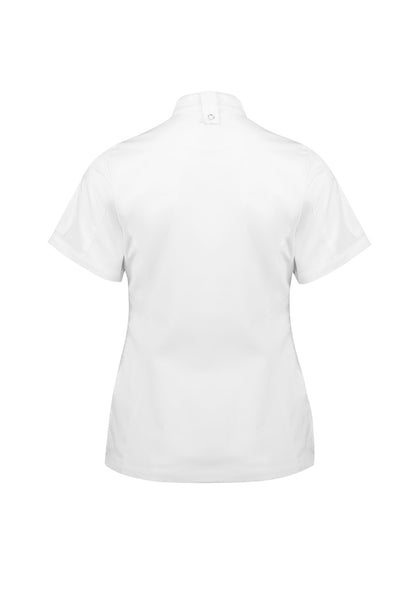 Biz Collection Womens Alfresco Short Sleeve Chef Jacket - White
