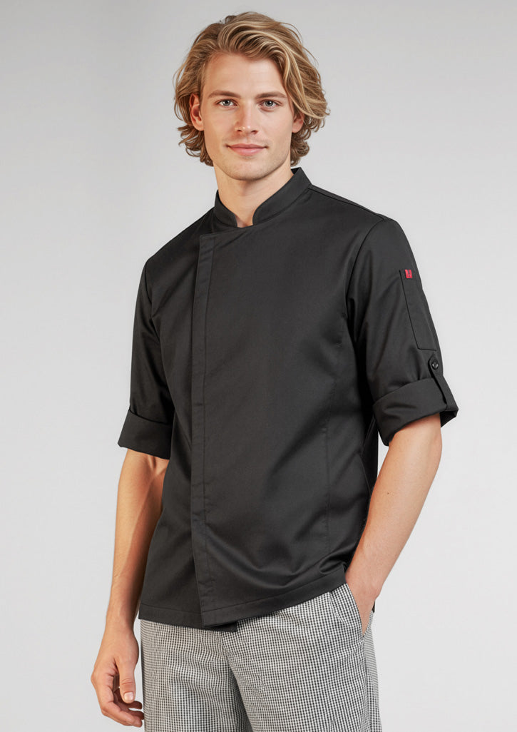 Biz Collection Mens Alfresco Long Sleeve Chef Jacket - Black