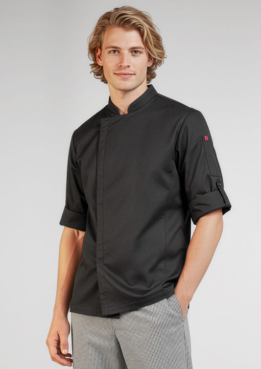 Biz Collection Mens Alfresco Long Sleeve Chef Jacket - Black