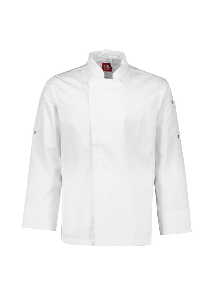 Biz Collection Mens Alfresco Long Sleeve Chef Jacket - White
