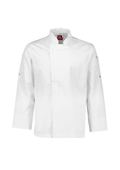 Biz Collection Mens Alfresco Long Sleeve Chef Jacket - White
