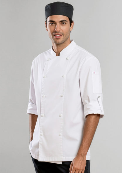 Biz Collection Mens Gusto Long Sleeve Chef Jacket - White