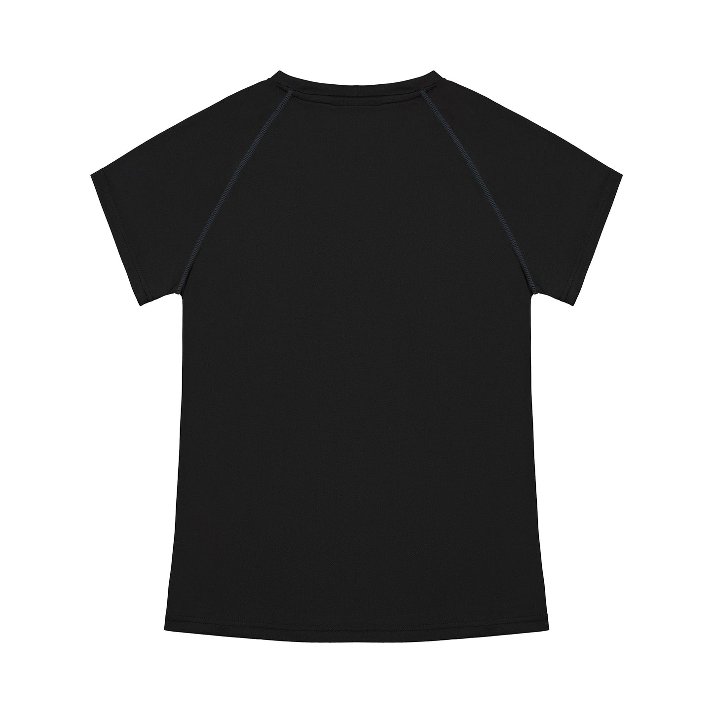 Black t-shirt on a white background