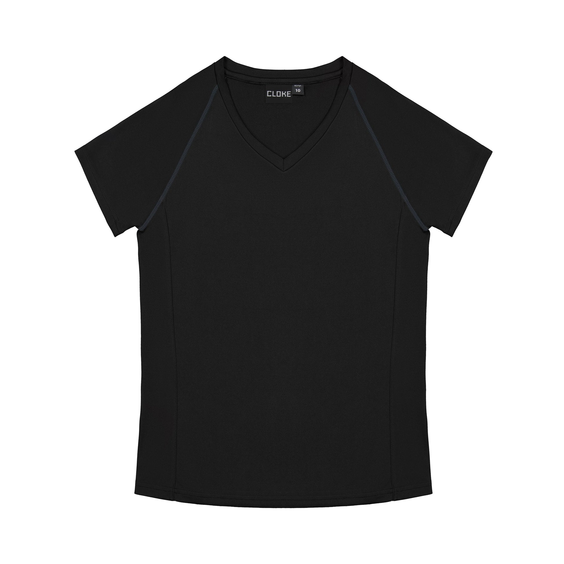 Black t-shirt on a white background