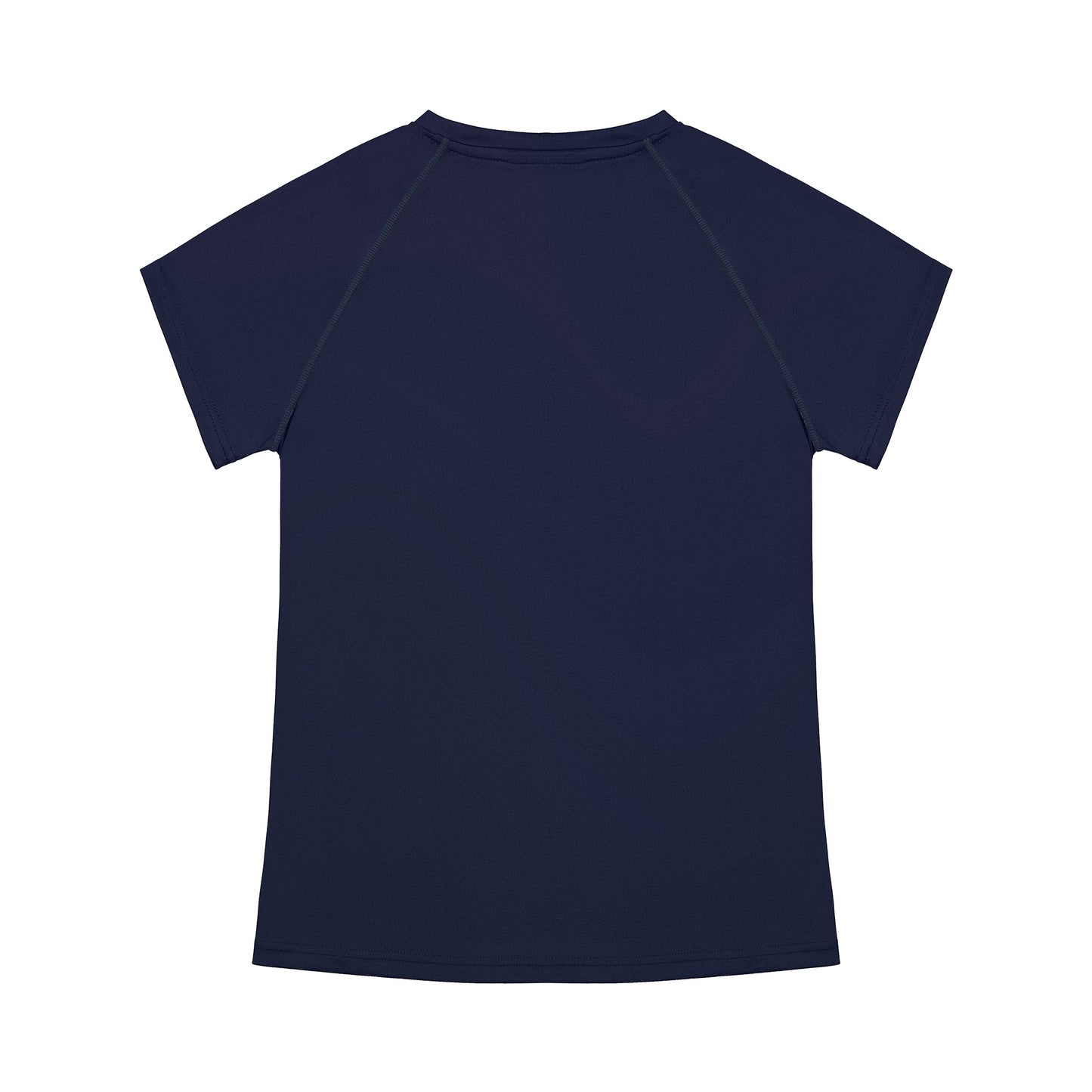 Navy blue t-shirt on a white background