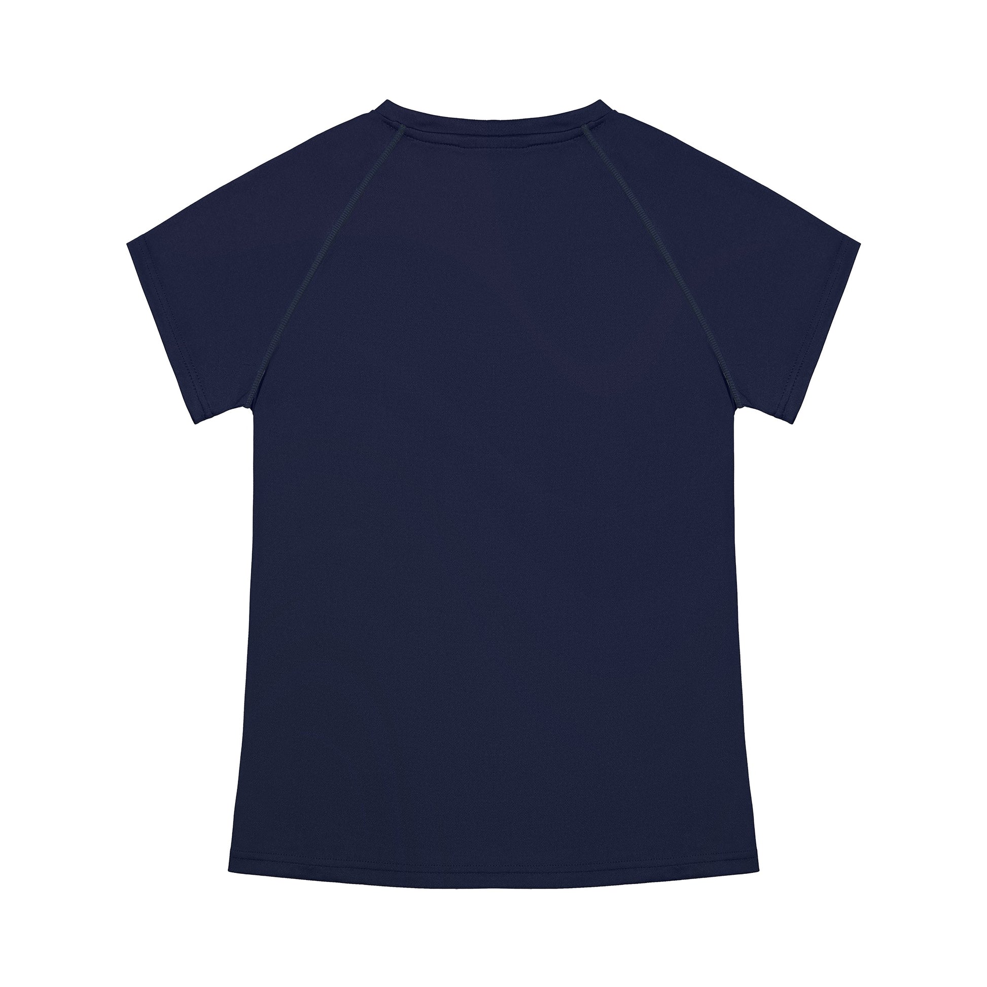Navy blue t-shirt on a white background