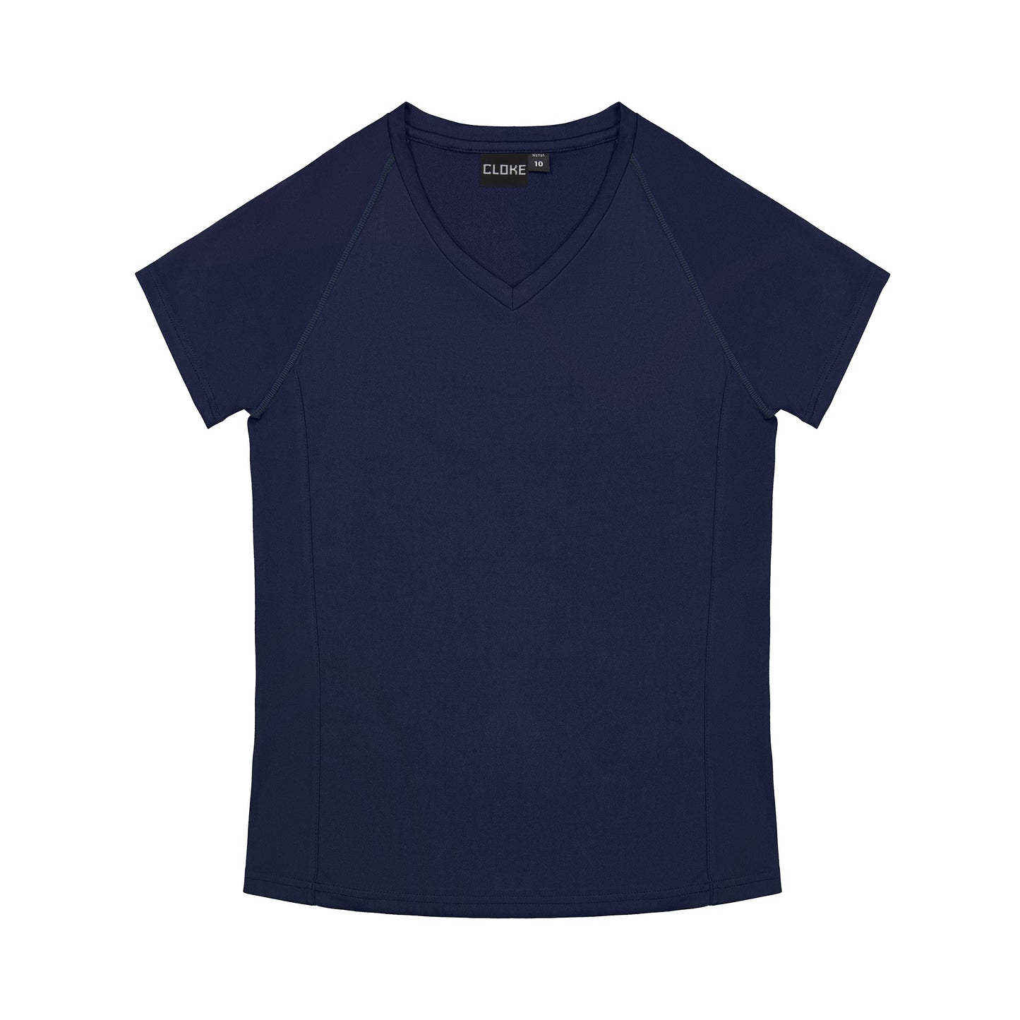 Navy blue t-shirt on a white background