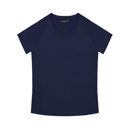 Navy blue t-shirt on a white background