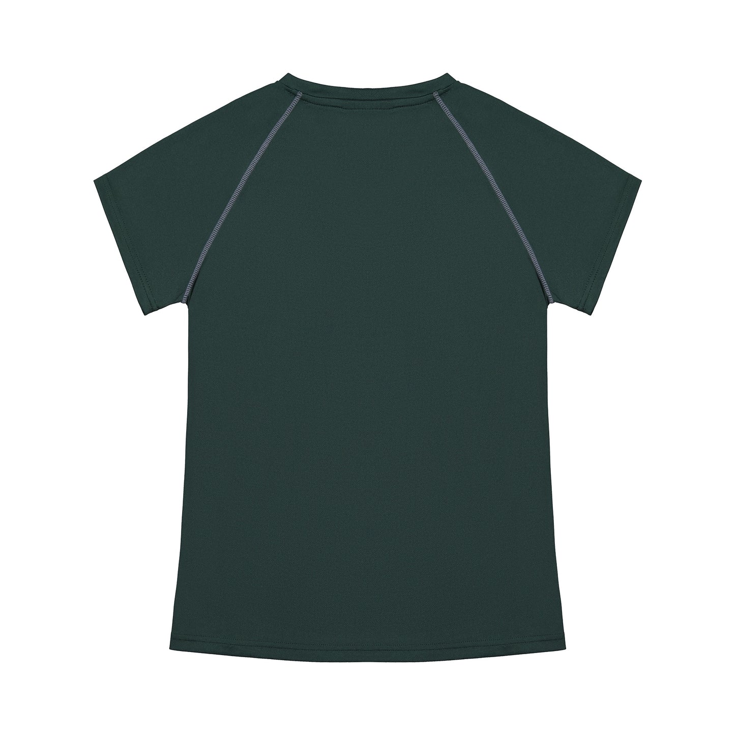 Dark green t-shirt with shoulder straps on a white background