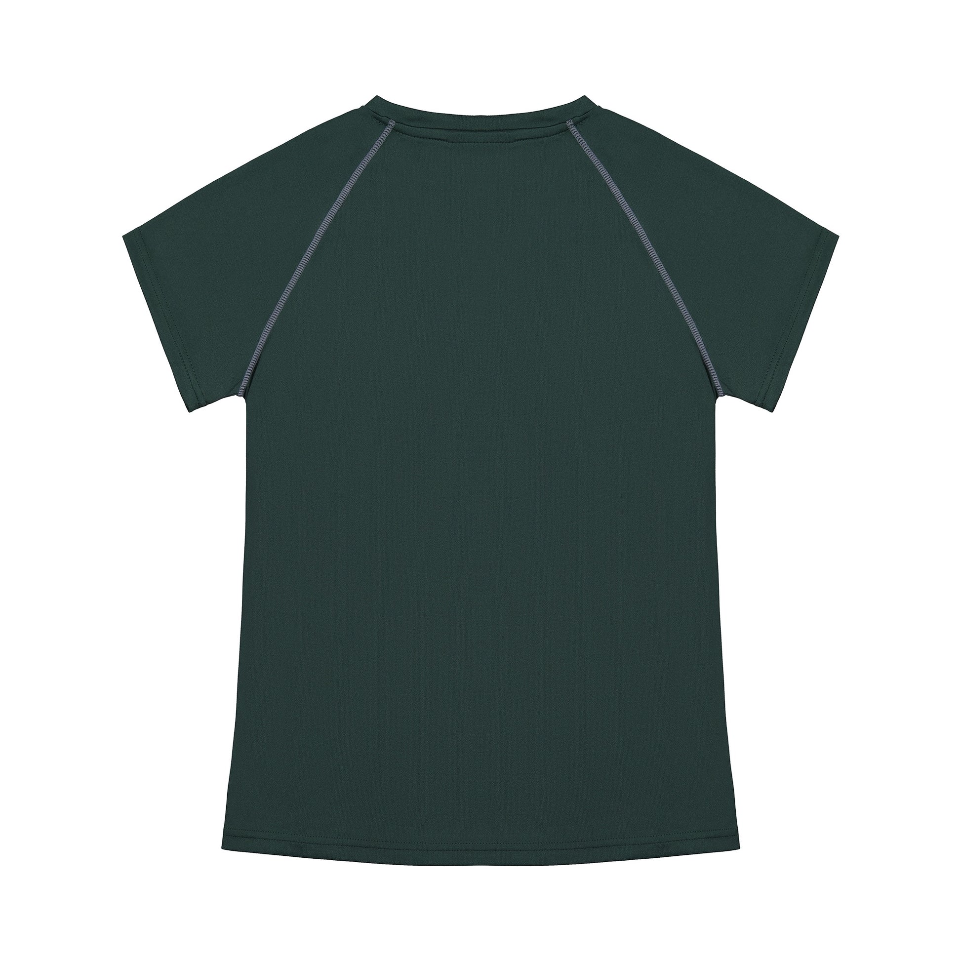 Dark green t-shirt with shoulder straps on a white background
