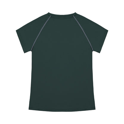 Dark green t-shirt with shoulder straps on a white background