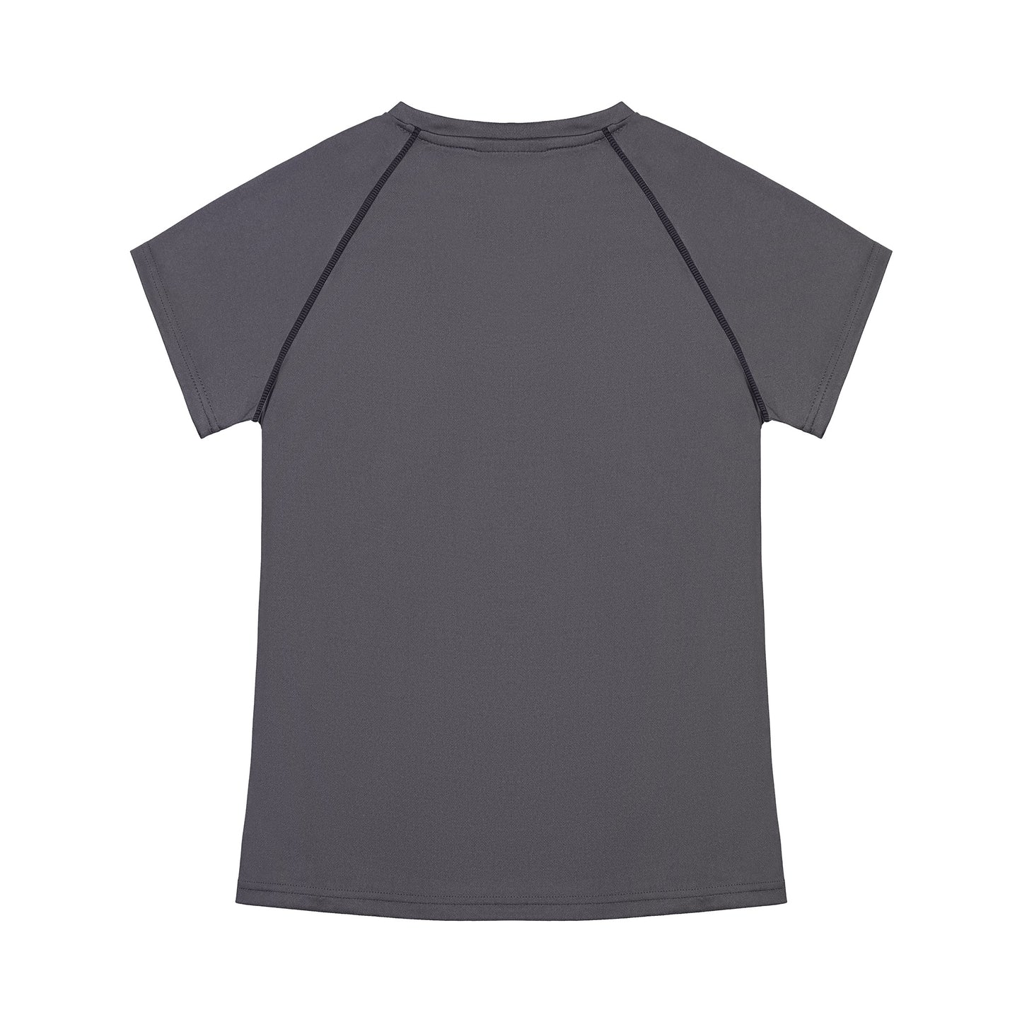 Gray t-shirt with short sleeves on a white background