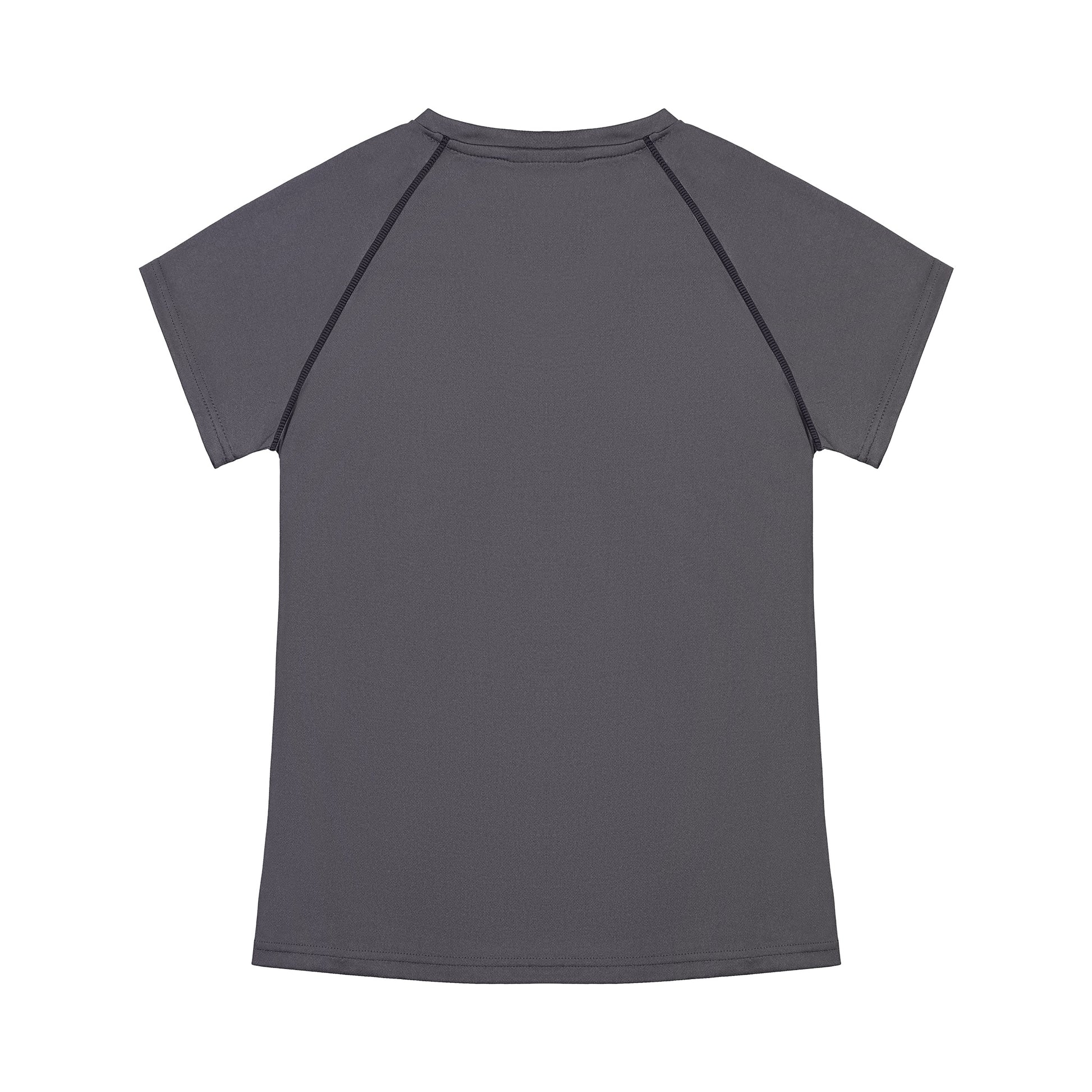 Gray t-shirt with short sleeves on a white background