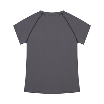 Gray t-shirt with short sleeves on a white background