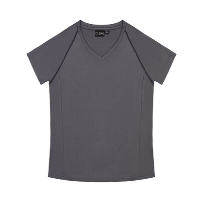 Gray t-shirt with short sleeves on a white background