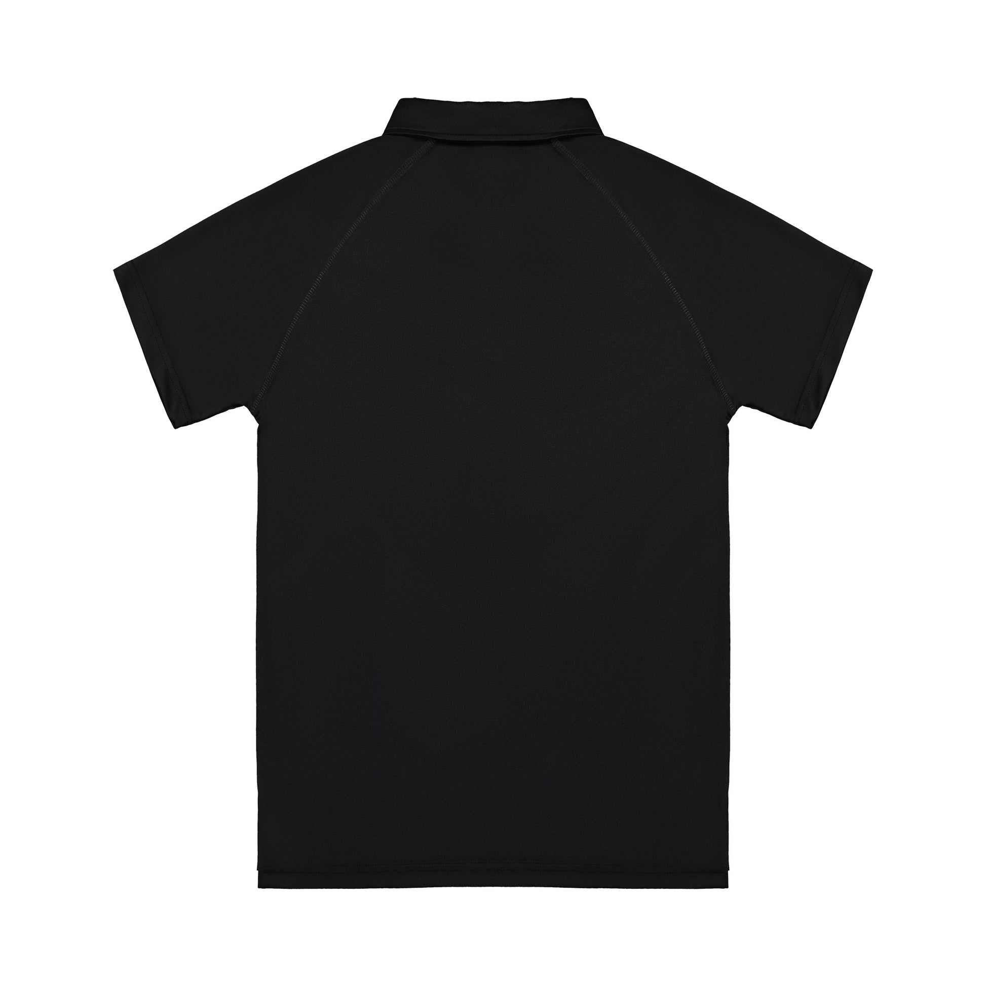 Black polo shirt on a white background