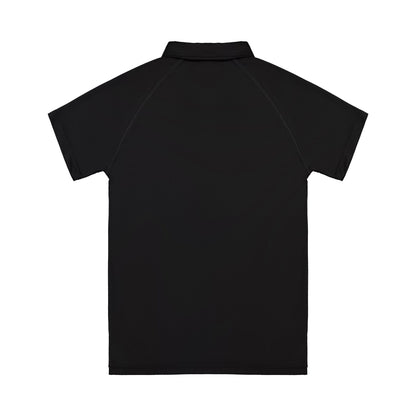 Black polo shirt on a white background