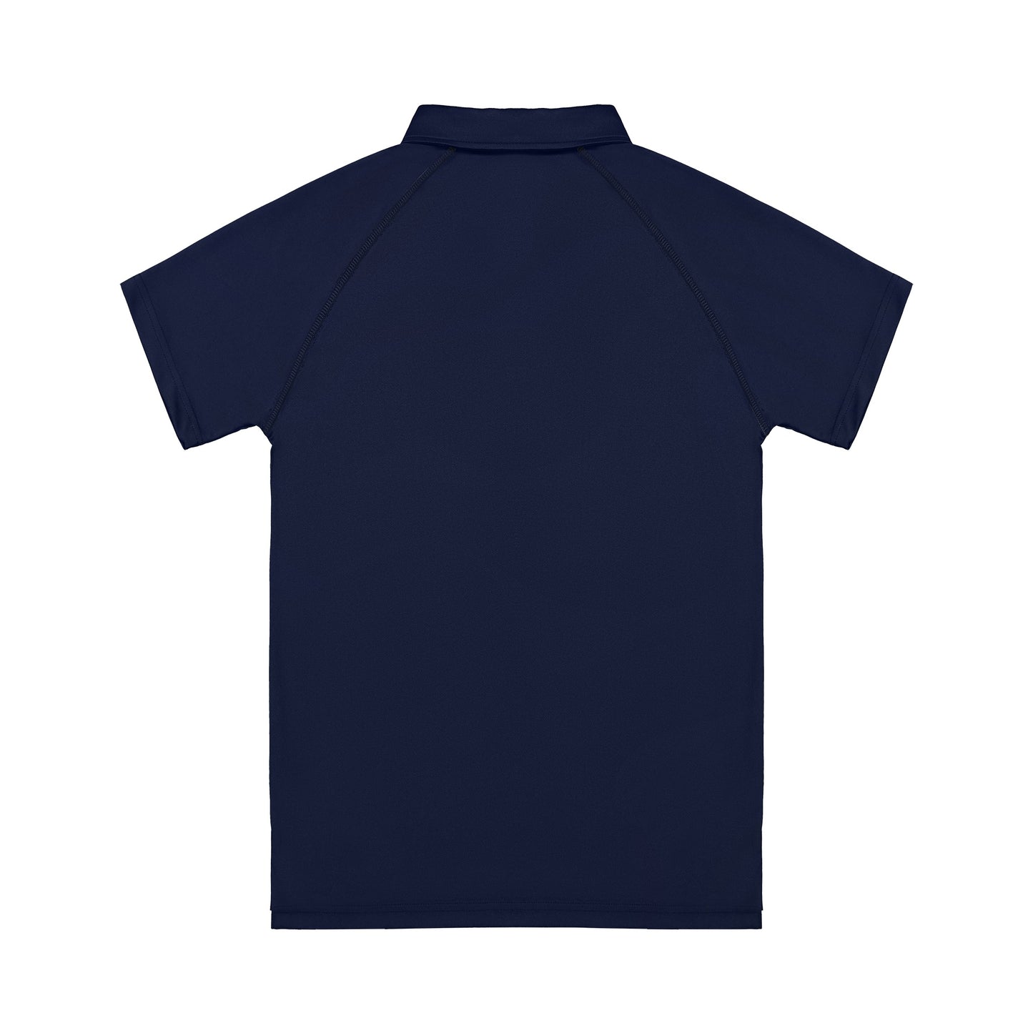 Navy blue polo shirt on a white background