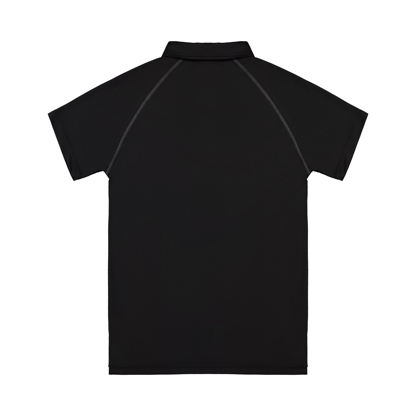 Black polo shirt on a white background