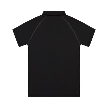 Black polo shirt on a white background
