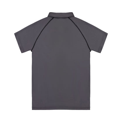 Gray polo shirt on a white background