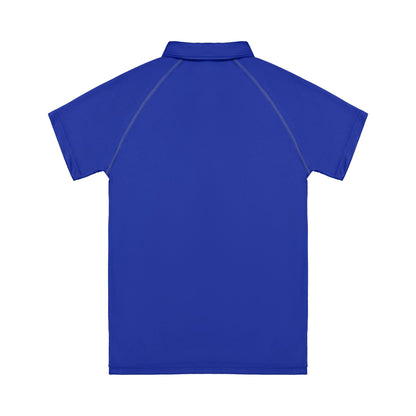 Blue polo shirt on a white background