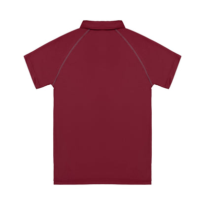 Maroon polo shirt on a white background