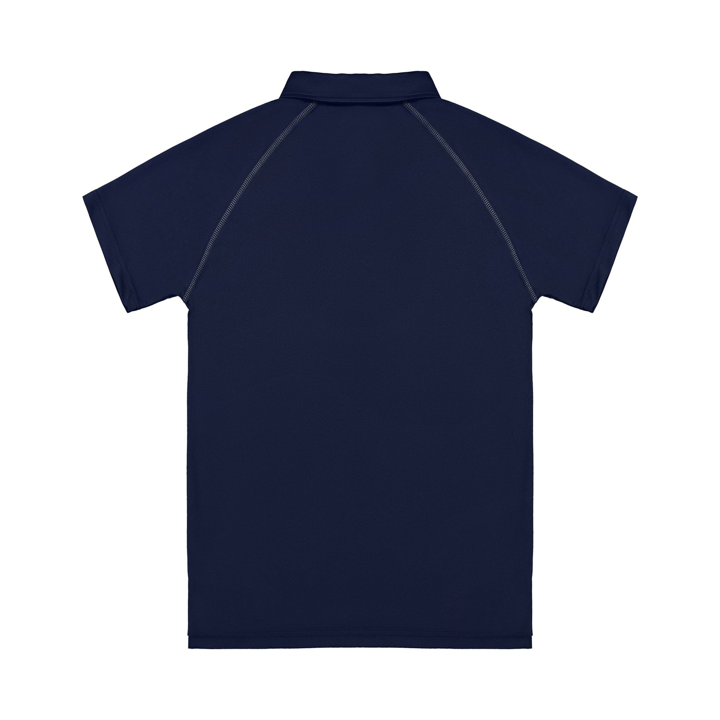 Navy blue polo shirt on a white background