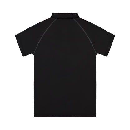 Black polo shirt on a white background