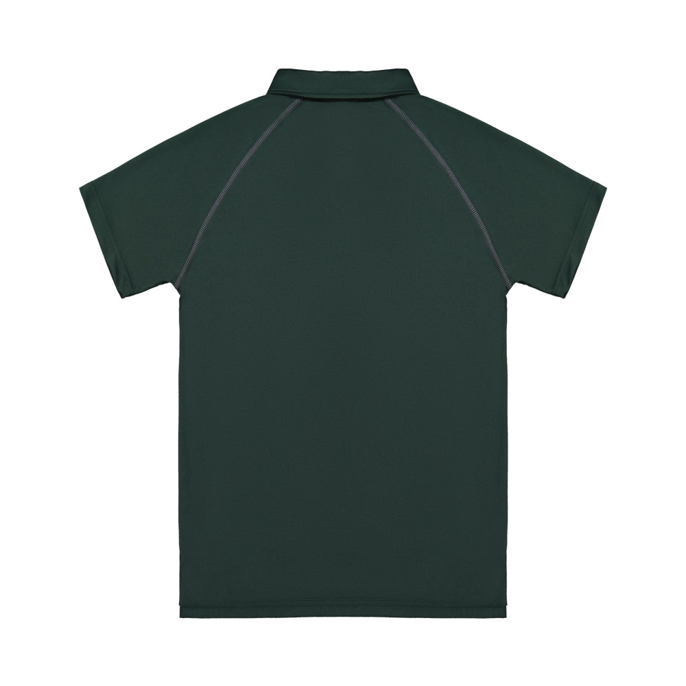 Green polo shirt on a white background