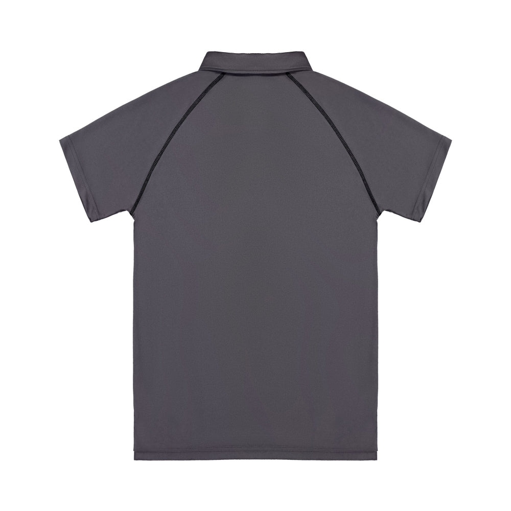 Gray polo shirt on a white background