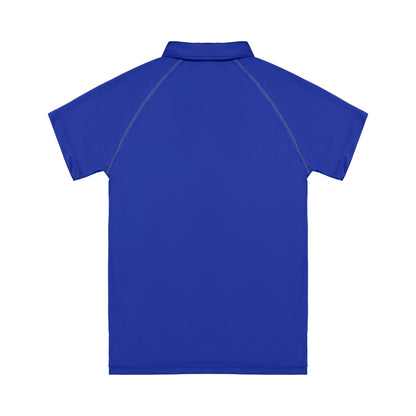 Blue polo shirt on a white background