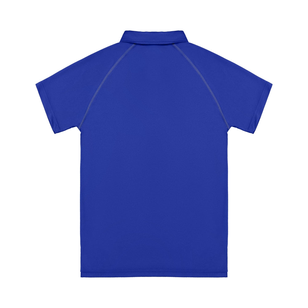 Blue polo shirt on a white background