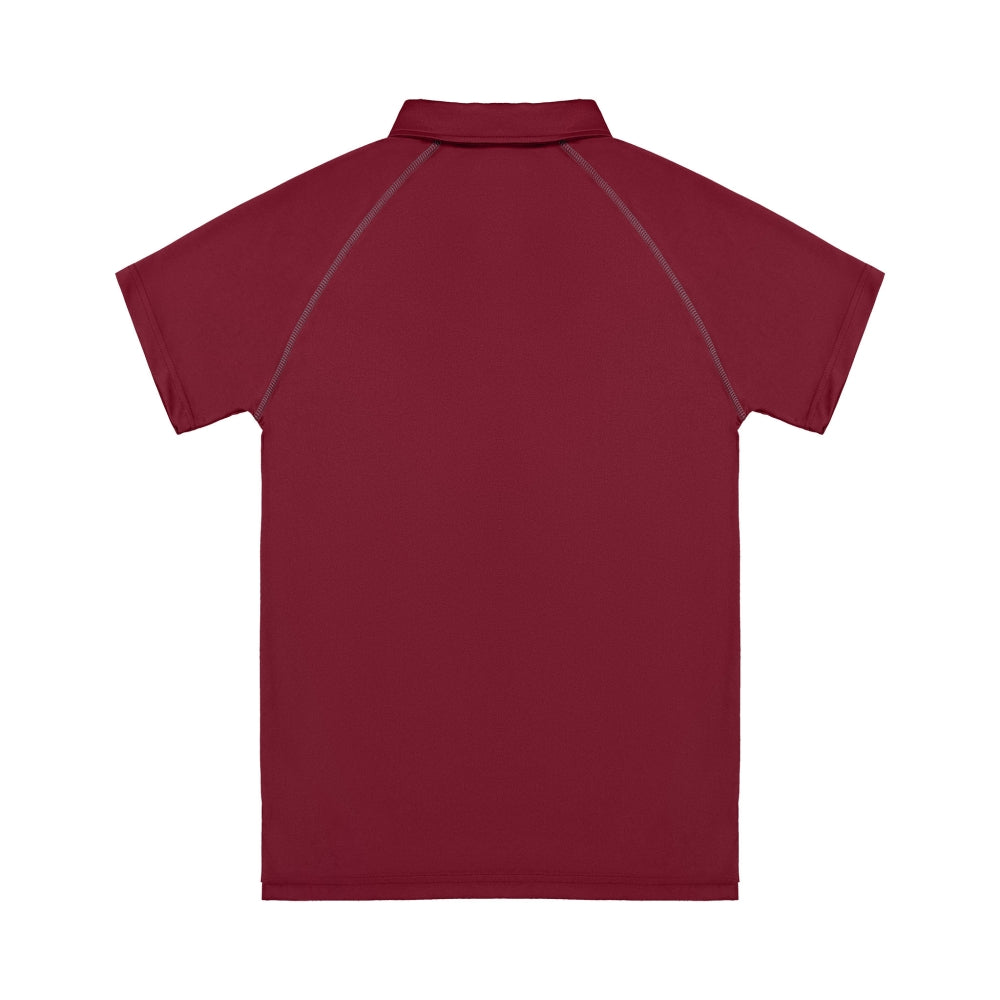 Maroon polo shirt on a white background