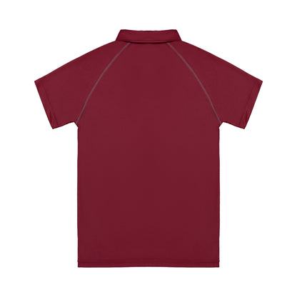 Maroon polo shirt on a white background