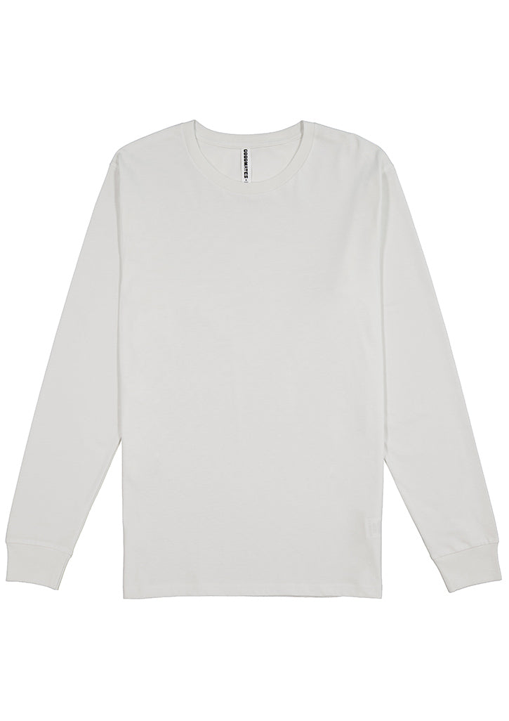 Good Mates Mens Basis Long Sleeve Tee - Ecru
