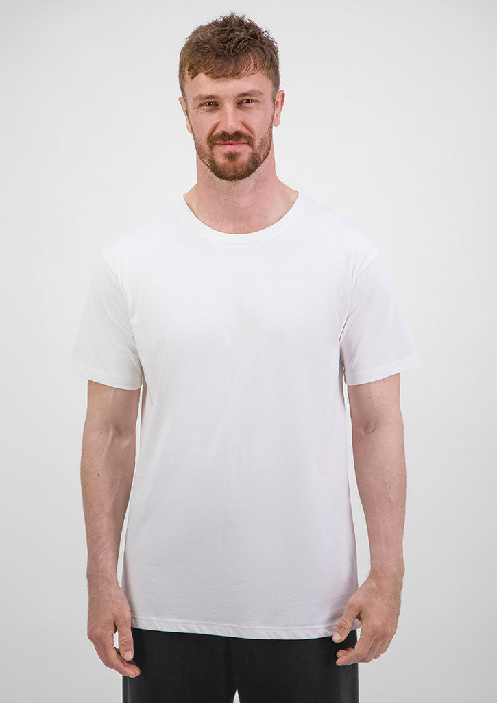 Good Mates Mens Basis Short Sleeve Tee - Ecru