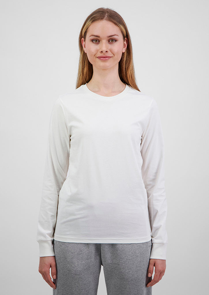 Good Mates Womens Basis Long Sleeve Tee - Ecru