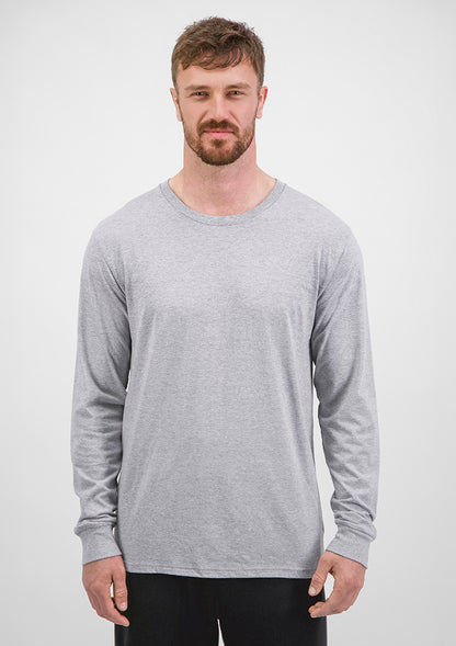 Good Mates Mens Basis Long Sleeve Tee - Grey Marle